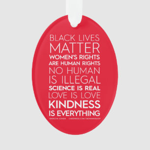 La bondad es todo adorno acrílico, óvalo (rojo)