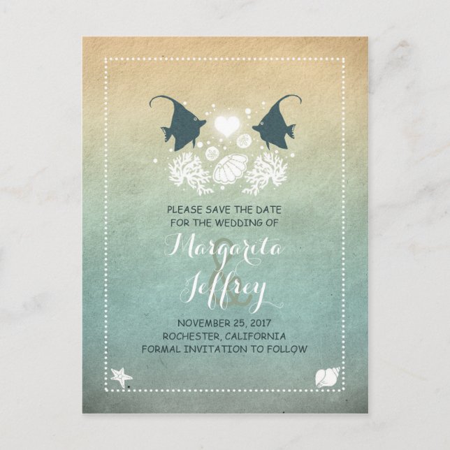 La bonita playa de Ombre salva las postales de fec (Anverso)