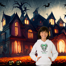 La Bonito de Halloween Skull Green Bow Personaliza