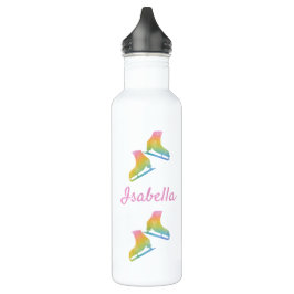 La botella de agua de hielo patina el arco iris