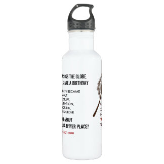 La botella de agua del proyecto del cumpleaños