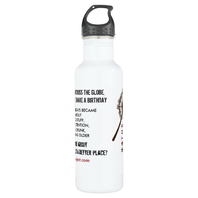 La botella de agua del proyecto del cumpleaños (Anverso)