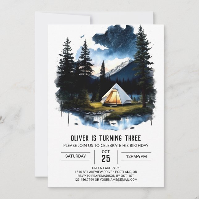La brillante invitación de cumpleaños de Camper (Anverso)