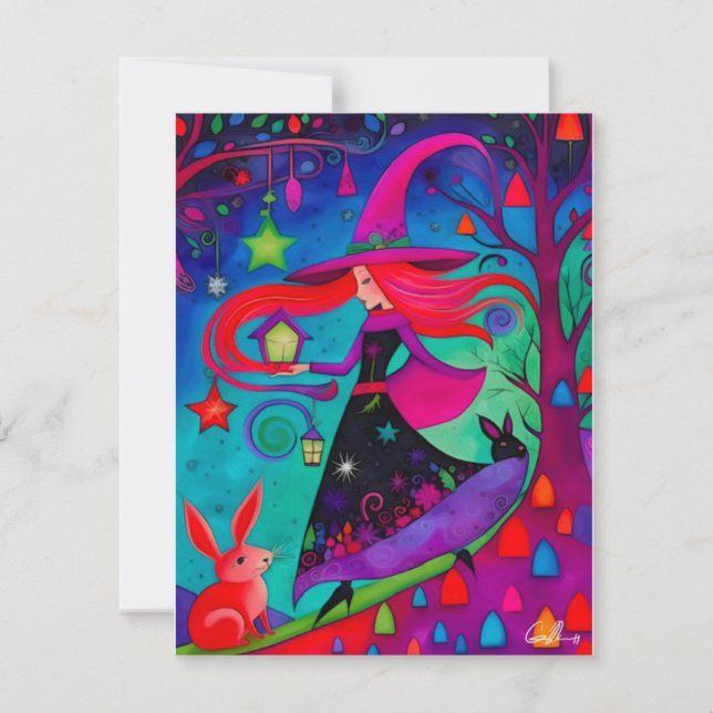 La Bruja de Navidad 10 Diseño Tarjeta de Vacacione (Anverso)