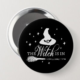 La Bruja Está En Halloween Pin De Botón Negro Y Bl