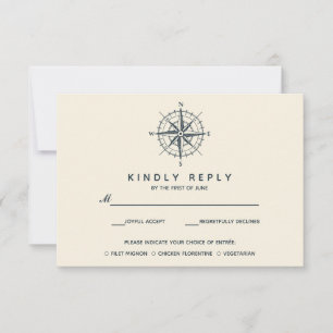 La brújula azul Boda RSVP comida choise V1