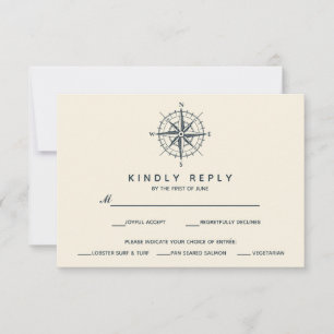 La brújula azul Boda RSVP comida choise V2