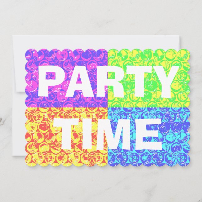 La burbuja de arte pop envuelve la invitación a la (Anverso)