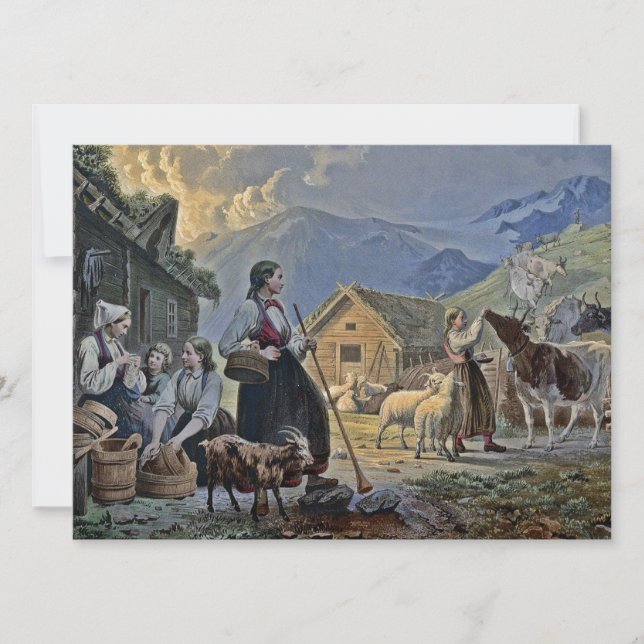 La cabaña de Shepherdess en la montaña (Anverso)