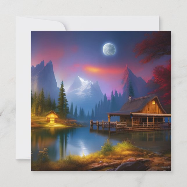 La cabaña en la cala bajo la luna (Anverso)