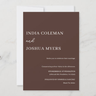 La Cacao 2.0: Invitación de Boda Marrón