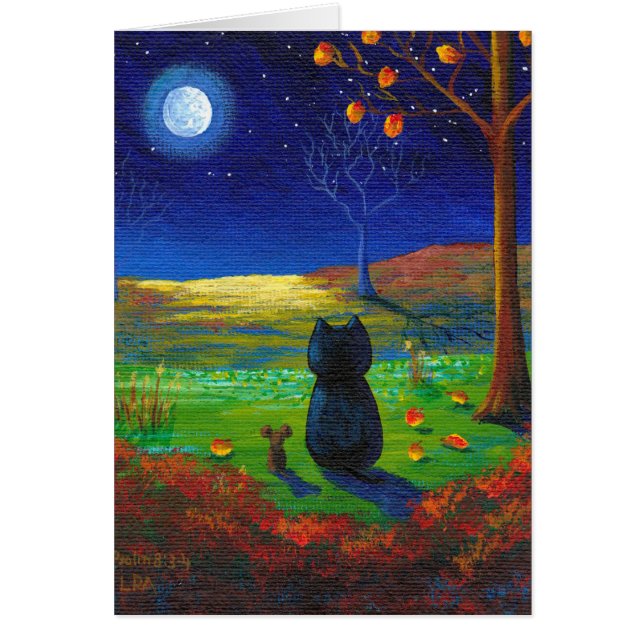 La caída de la luna del gato negro deja (Frente)