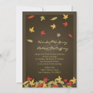 La caída deja la invitación a la boda de otoño