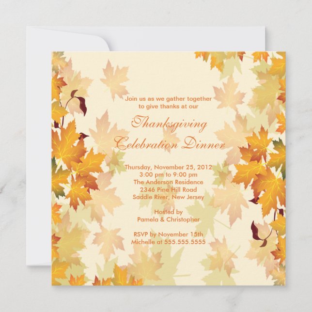 La caída elegante del otoño deja la invitación de (Anverso)