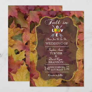 La caída romántica en la invitación a la boda de a