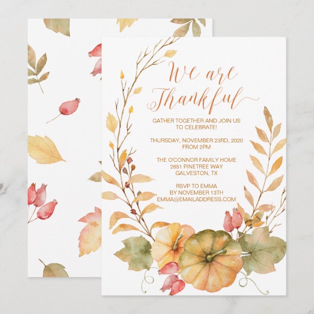 La caída rústica de la invitación de la acción de (Anverso / Reverso)