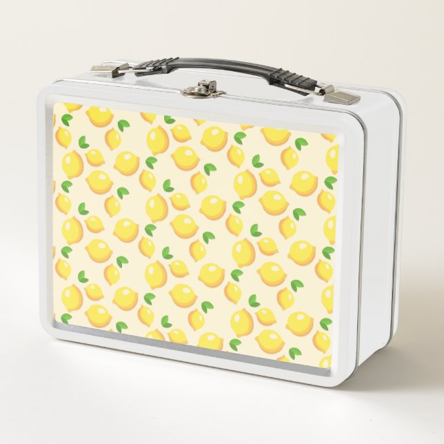 La caja del almuerzo del metal de los limones de (Anverso)