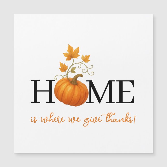 La Calabaza de Acción de Gracias a casa es donde d (Anverso)