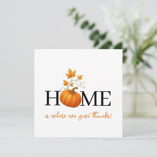 La Calabaza de Acción de Gracias a casa es donde d (Anverso de pie)
