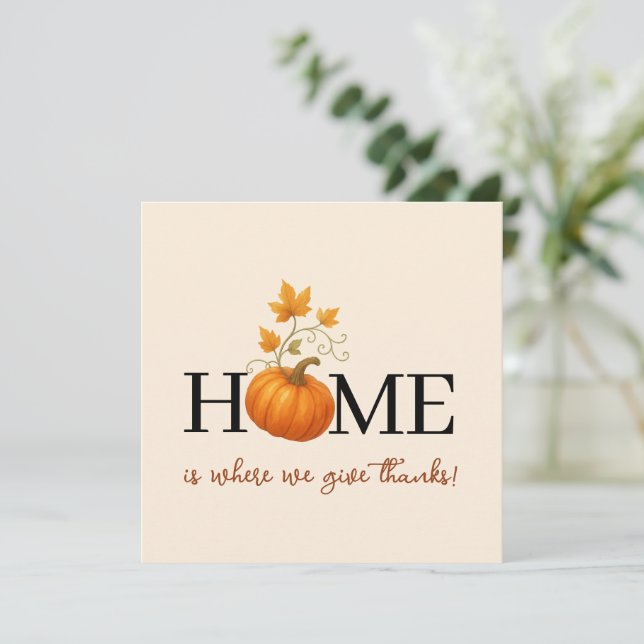 La Calabaza de Acción de Gracias a casa es donde d (Anverso de pie)