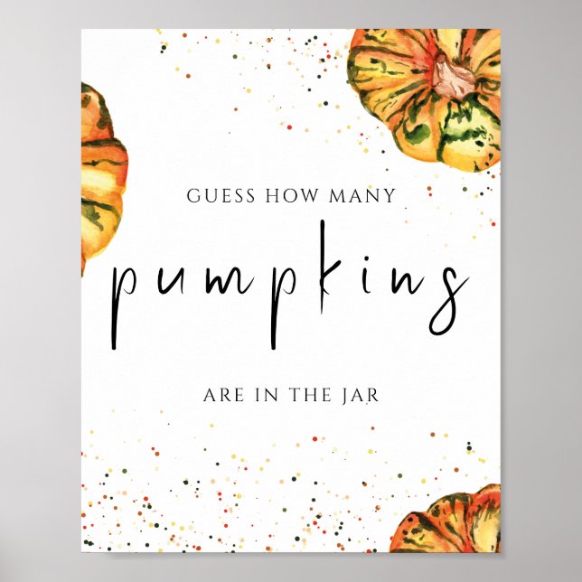 La calabaza pequeña adivina cuántos posters de cal (Frente)