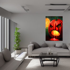 La calabaza roja aterradora | Poster de arte de IA