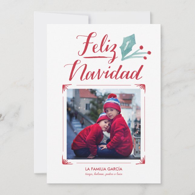 La Caligrafía el | Feliz Navidad de Acuarela y (Anverso)