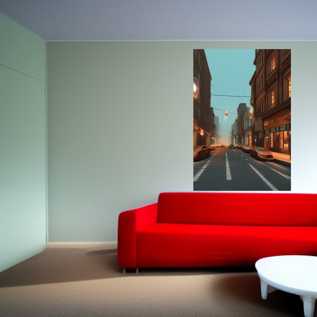 La calle de la ciudad | Poster de arte de IA (Subido por el creador)