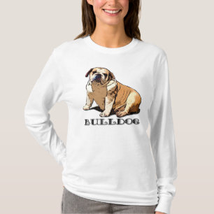 La camisa de la mujer inglesa del bulldog