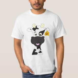 La camisa de la vaca del hombre divertido del