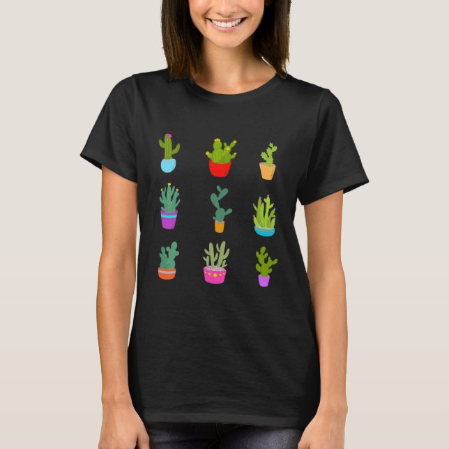 La camisa de las mujeres del diseño del cactus (Anverso)