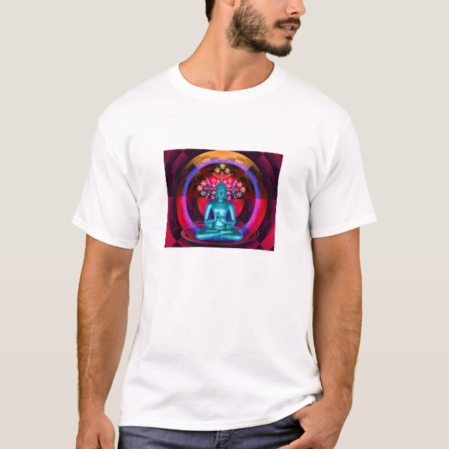 La camisa de los hombres azules Meditating de Buda (Anverso)