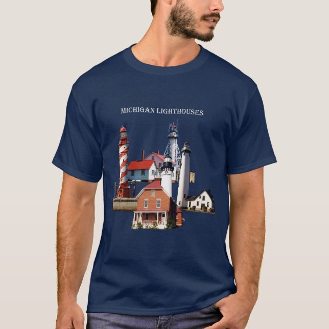 La camisa de Michigan Lighthouses está oscura (Anverso)