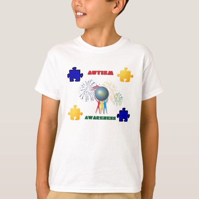 La camisa del niño de la conciencia del autismo (Anverso)