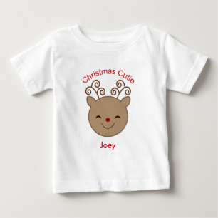 La camisa del reno del bebé de Cutie del navidad