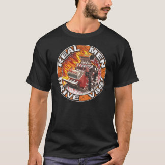 La camisa oscura de los hombres de V8 real de la