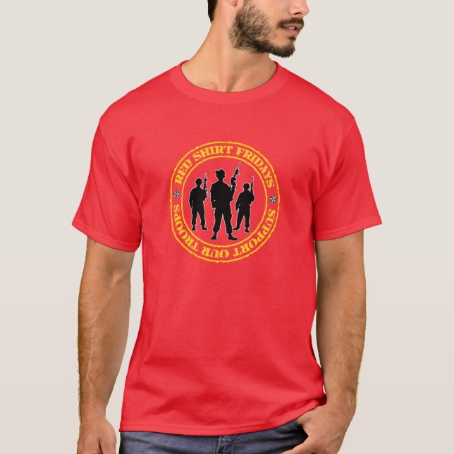 La camisa roja viernes apoya nuestra camiseta de (Anverso)