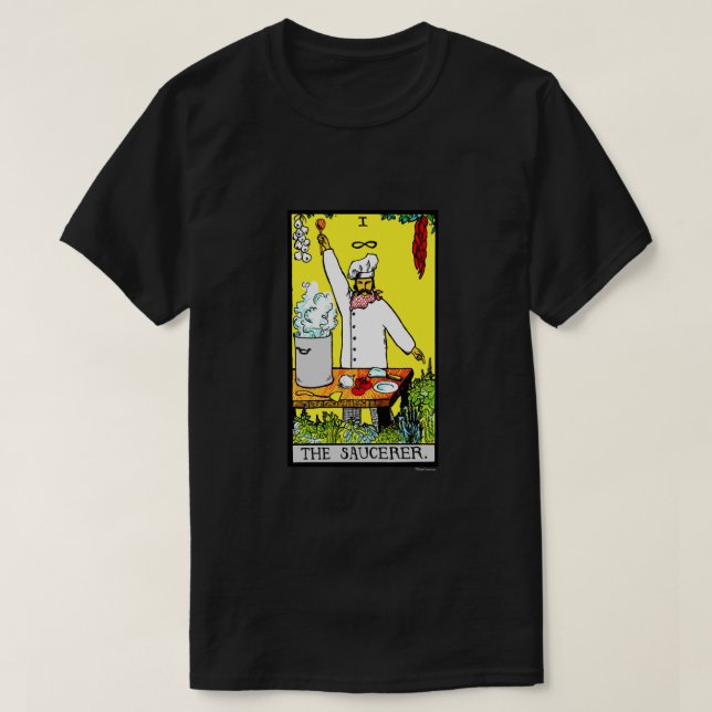 La camiseta a todo color de Saucerer (Diseño del anverso)