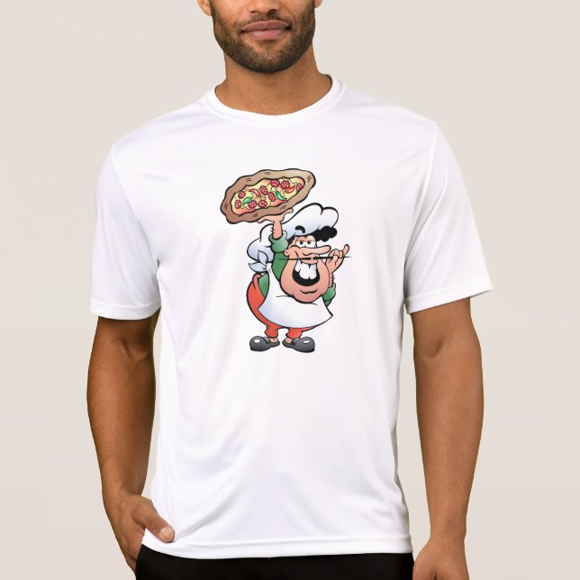 La camiseta activa de Baker Hombre de la pizza (Anverso)
