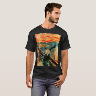 La camiseta artística de la pintura anaranjada de