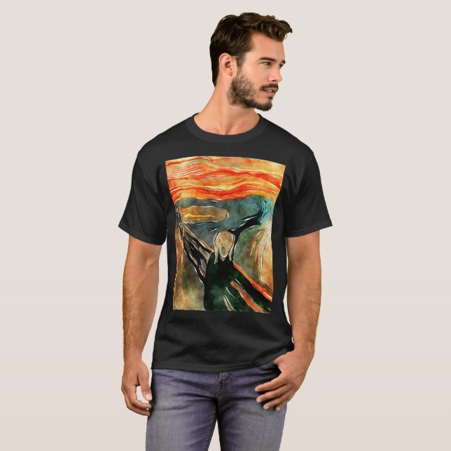 La camiseta artística de la pintura anaranjada del (Anverso completo)