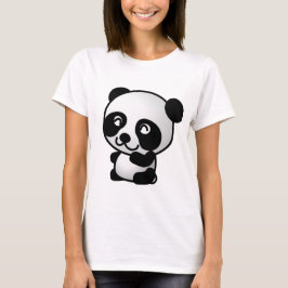 La camiseta básica de las mujeres de la panda