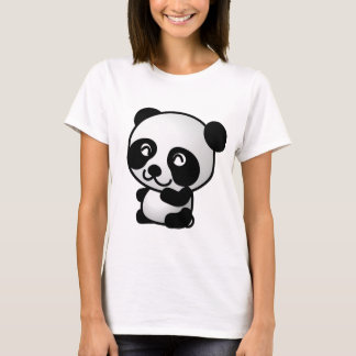 La camiseta básica de las mujeres de la panda