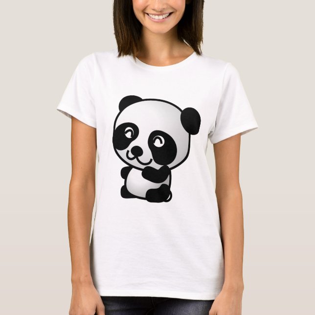 La camiseta básica de las mujeres de la panda (Anverso)
