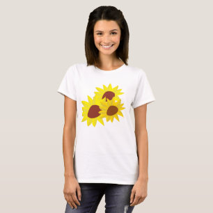 La camiseta básica de las mujeres del girasol