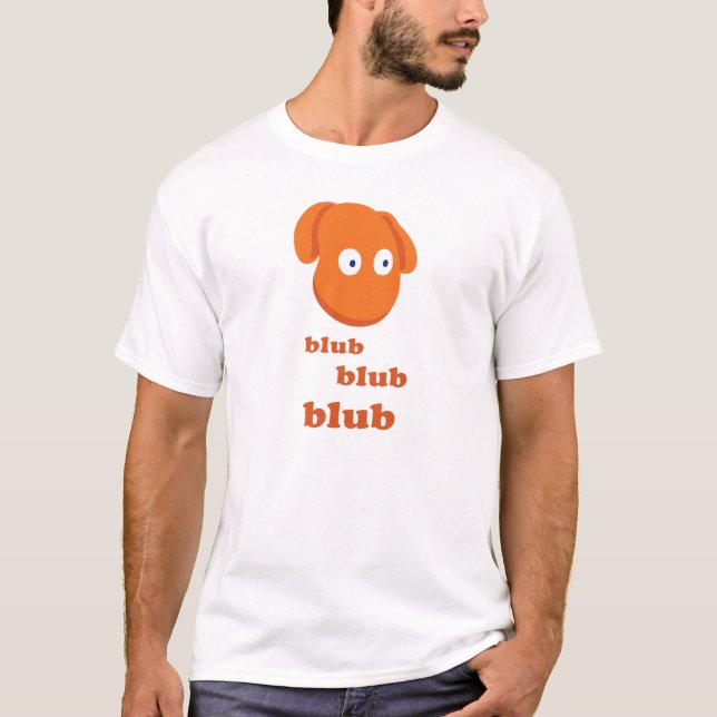 La camiseta blanca básica de Blubby "Blub Blub (Anverso)