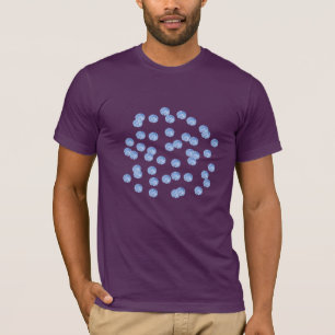 La camiseta clásica azul de los hombres de lunare