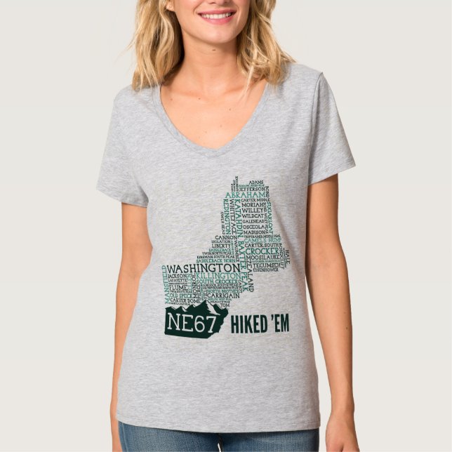 La camiseta con cuello de pico de las mujeres (Anverso)
