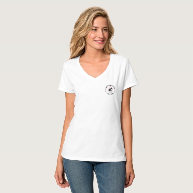 La camiseta con cuello de pico de las mujeres (Anverso completo)