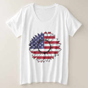 La camiseta con los E.E.U.U. señala el girasol po
